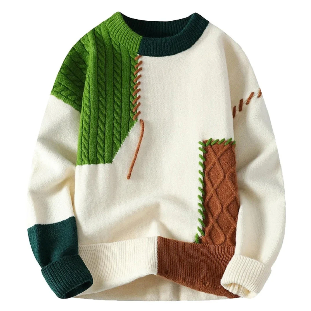 Cozy Patch - Stylischer Patchwork-Pullover